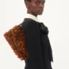 Valentino Garavani DeVain Small Shoulder Bag In Lamb Fur With Rhinestones.