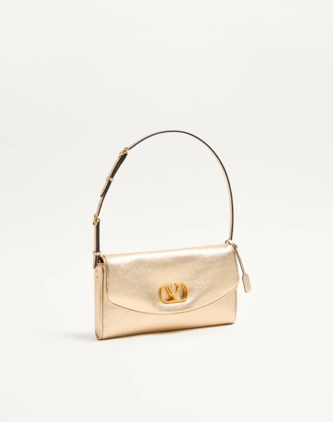 Valentino Garavani DeVain Small Shoulder Bag in Laminated Nappa Leather