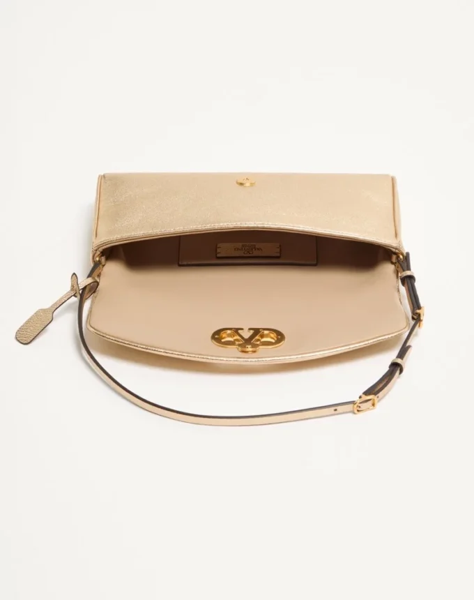 Valentino Garavani DeVain Small Shoulder Bag in Laminated Nappa Leather