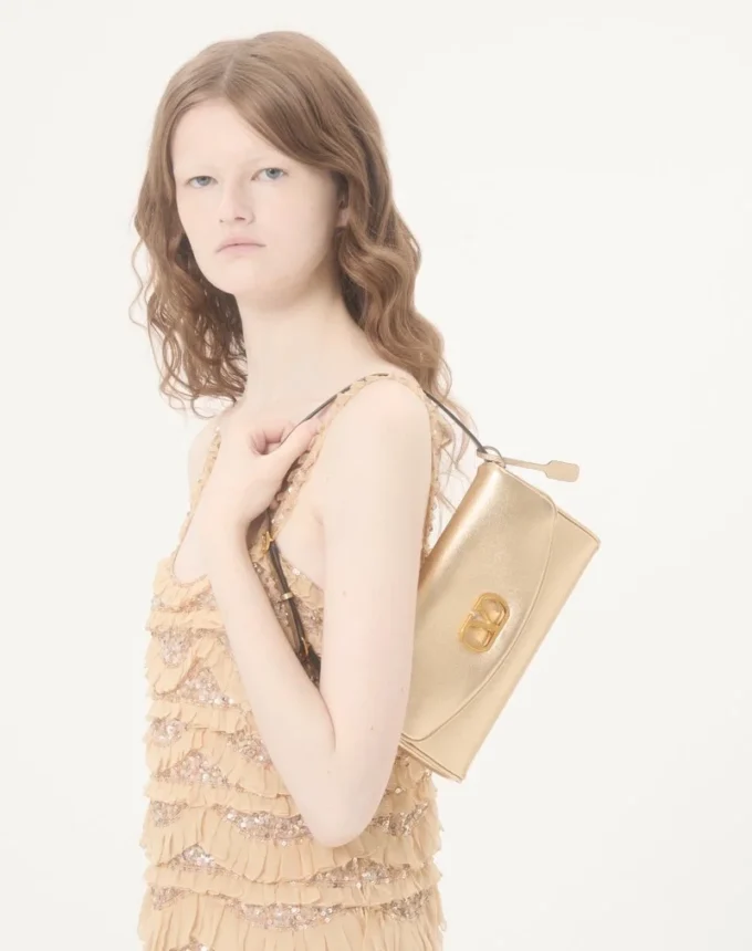 Valentino Garavani DeVain Small Shoulder Bag in Laminated Nappa Leather