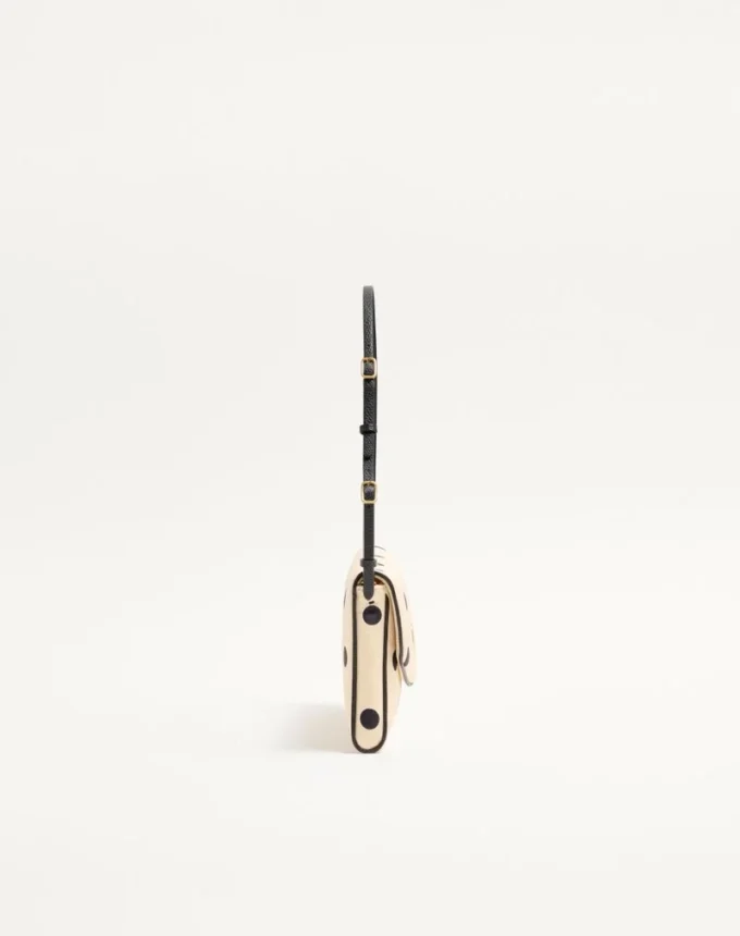 Valentino Garavani DeVain Small Shoulder Bag in Moiré Plus De Pois Fabric