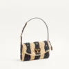Valentino Garavani DeVain Small Shoulder Bag In Raffia With Wave Pattern