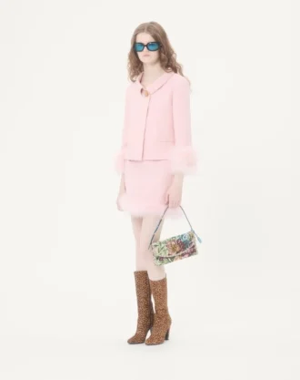 Valentino Garavani DeVain Small Shoulder Bag In Voyage Imaginaire Jacquard Fabric