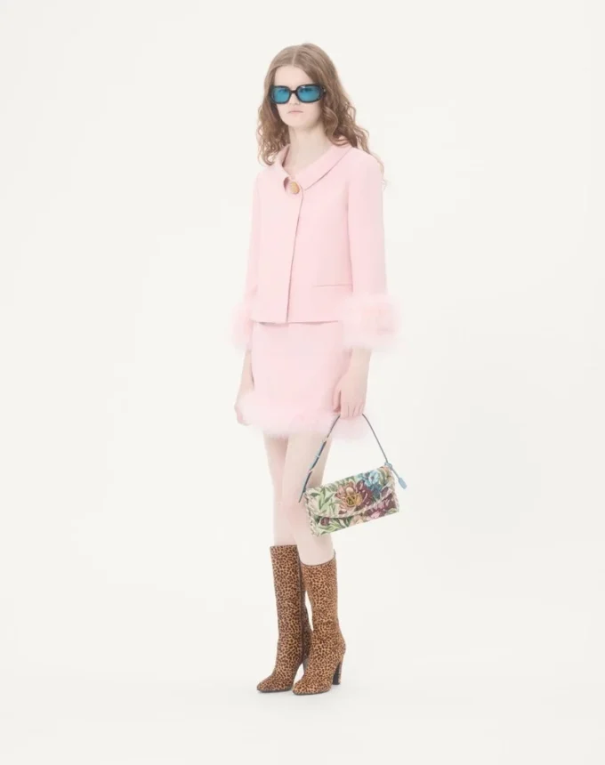 Valentino Garavani DeVain Small Shoulder Bag In Voyage Imaginaire Jacquard Fabric