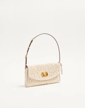 Valentino Garavani DeVain Small Shoulder Bag With Pearls And Rhinestones