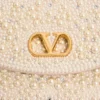 Valentino Garavani DeVain Small Shoulder Bag With Pearls And Rhinestones Valentino Garavani DeVain Small Shoulder Bag With Pearls And Rhinestones