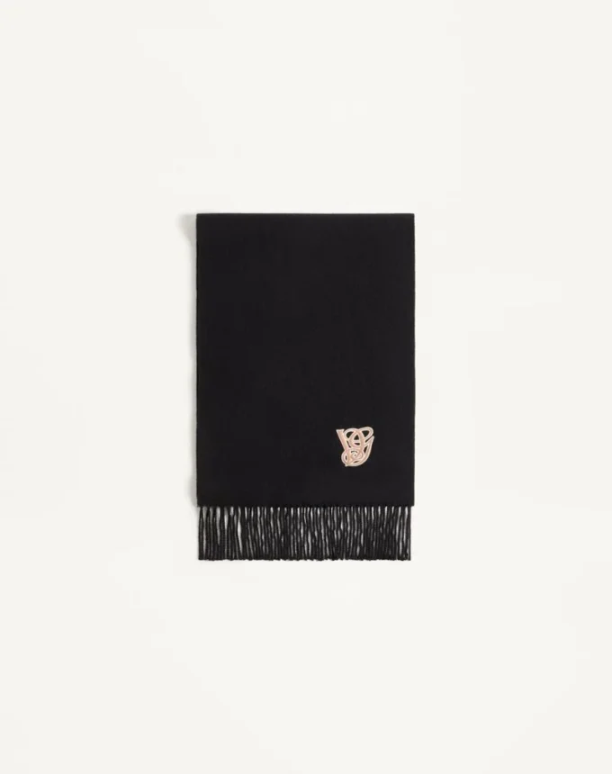 Valentino Garavani Embroidered Wool And Cashmere Scarf