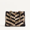 Valentino Garavani Laseine Shopping Bag In Python And Chevron-Patterned Suede