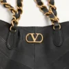 Valentino Garavani Laseine Small Shopping Bag In Chevron-Patterned Nappa Leather
