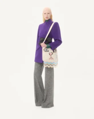 Valentino Garavani Le Chat De La Maison Embroidered Shoulder Bag With Fringes