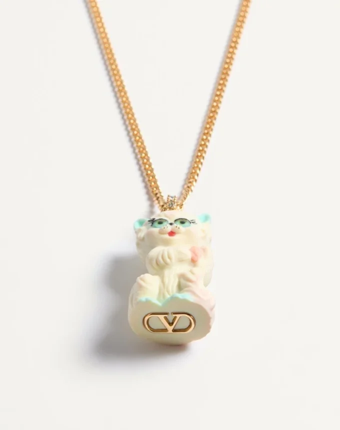 Le Chat De La Maison Necklace In Metal, Nylon And Swarovski® Crystals