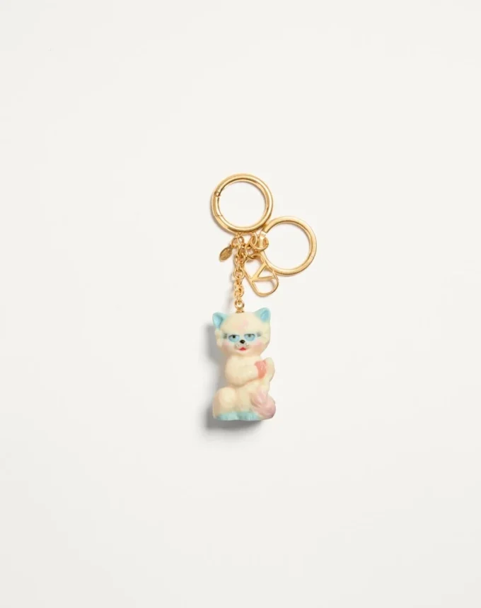 Valentino Garavani Le Chat De La Maison Nylon Bag Charm With Key Ring