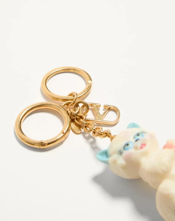 Valentino Garavani Le Chat De La Maison Nylon Bag Charm With Key Ring