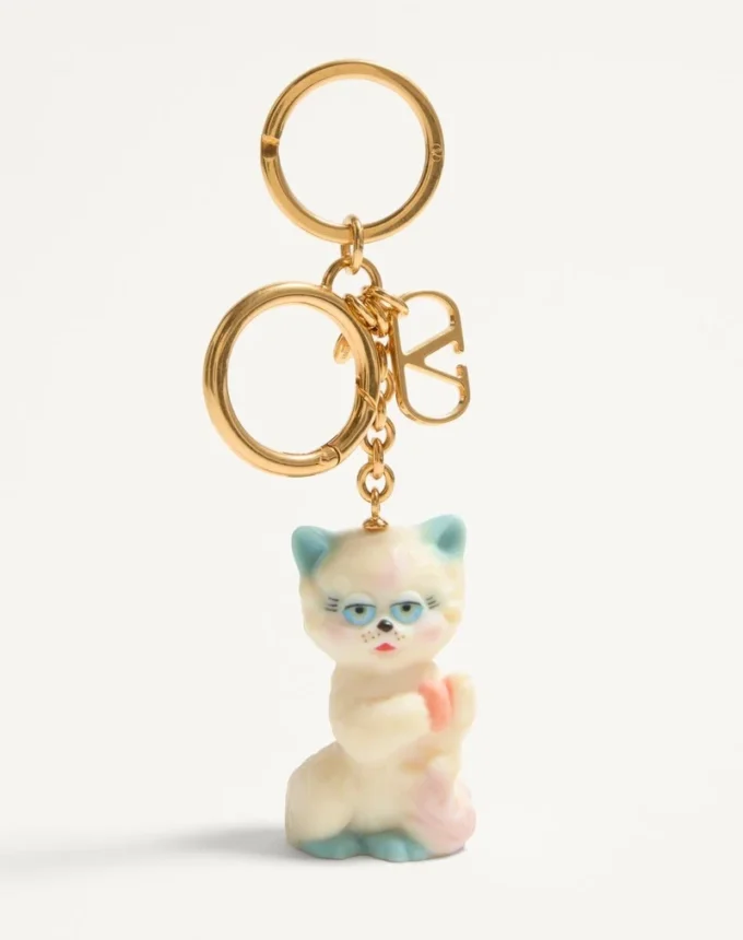 Valentino Garavani Le Chat De La Maison Nylon Bag Charm With Key Ring