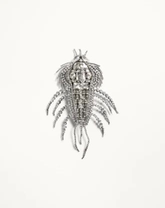 Valentino Garavani Les Glaces Brooch In Metal, Fabric And Crystals