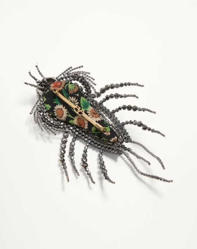 Valentino Garavani Les Glaces Brooch In Metal, Fabric And Crystals