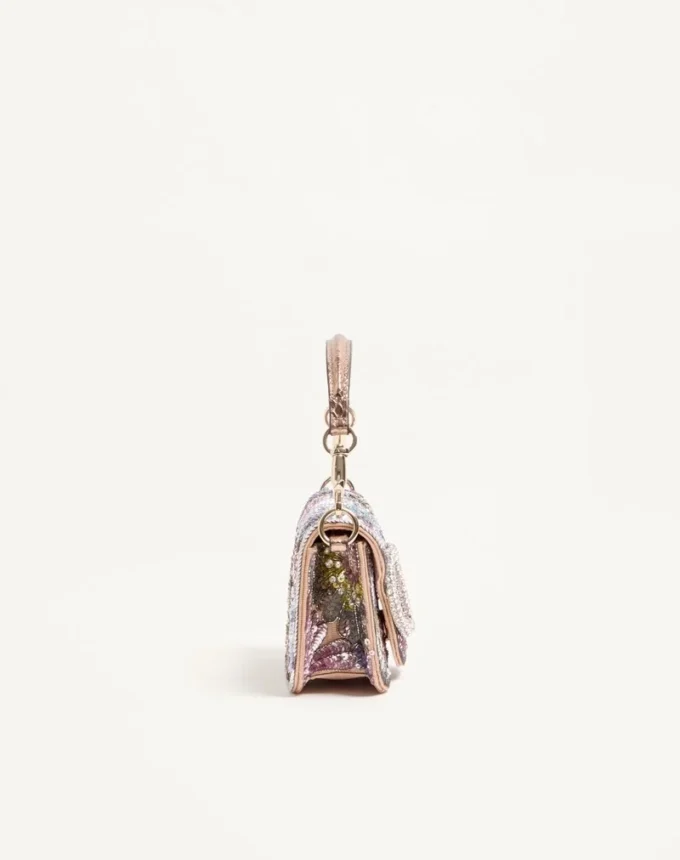 Valentino Garavani Locò Small Embroidered Shoulder Bag With Jewel Logo