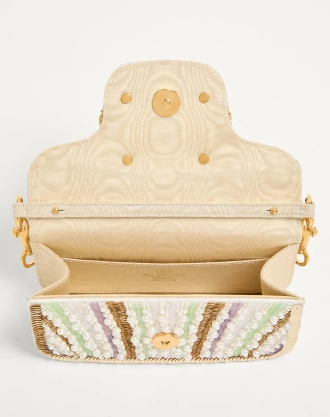 Valentino Garavani Locò Small Embroidered Shoulder Bag With Jewel Logo