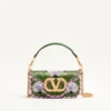 Valentino Garavani Locò Small Embroidered Shoulder Bag With Jewel Logo
