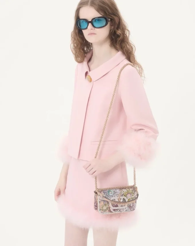 Valentino Garavani Locò Small Embroidered Shoulder Bag With Jewel Logo