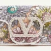 Valentino Garavani Locò Small Embroidered Shoulder Bag With Jewel Logo