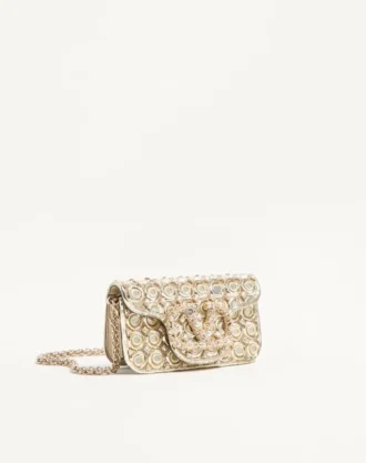 Valentino Garavani Locò Small Shoulder Bag Embroidered With Jewel Logo