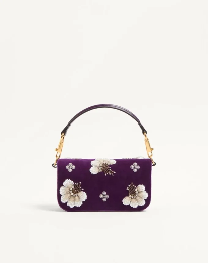 Valentino Garavani Locò Small Shoulder Bag Embroidered With Jewel Logo