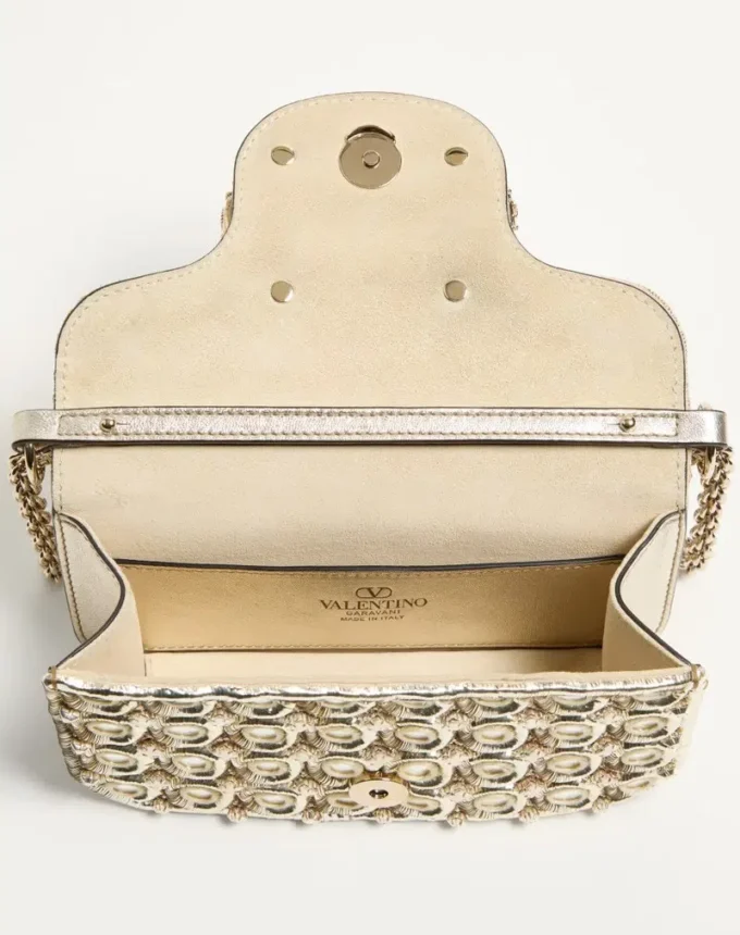 Valentino Garavani Locò Small Shoulder Bag Embroidered With Jewel Logo