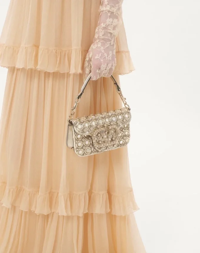 Valentino Garavani Locò Small Shoulder Bag Embroidered With Jewel Logo