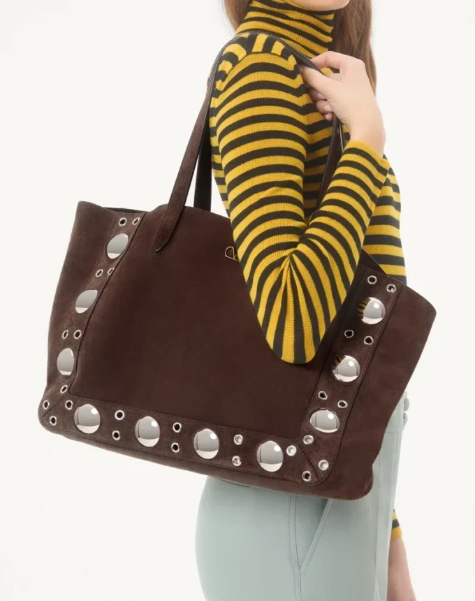 Valentino Garavani Medium Nellcôte Suede Shopping Bag