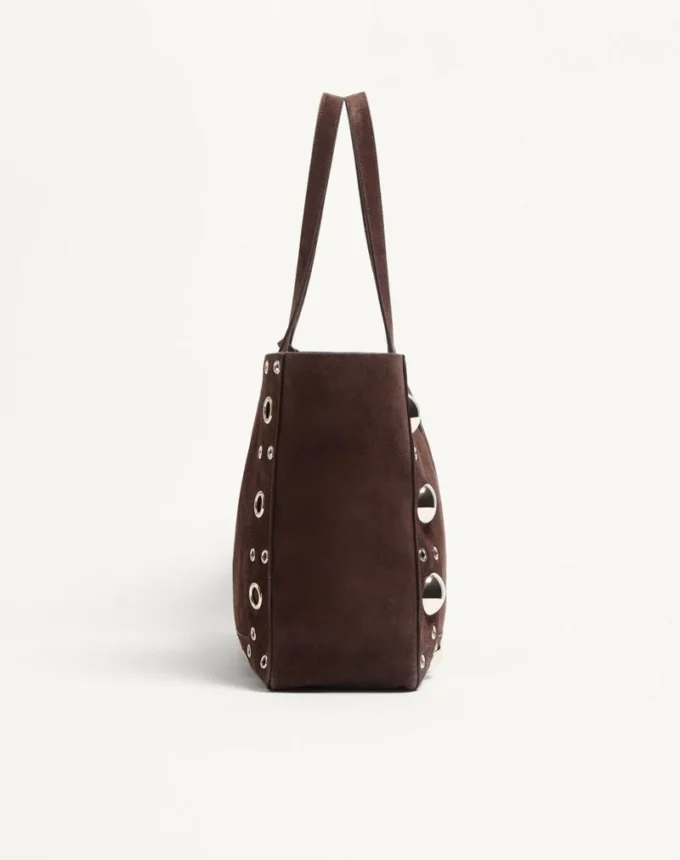 Valentino Garavani Medium Nellcôte Suede Shopping Bag