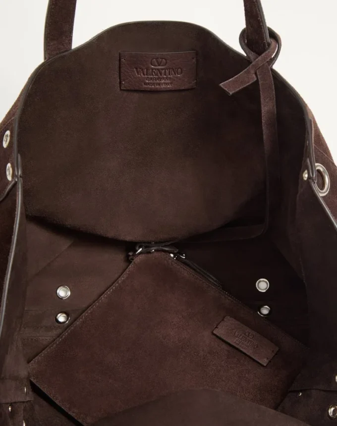 Valentino Garavani Medium Nellcôte Suede Shopping Bag