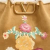 Valentino Garavani Medium Shopping Bag In Embroidered Suede With Sheepskin Lining