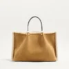 Valentino Garavani Medium Suede Shopping Bag With Sheepskin Lining