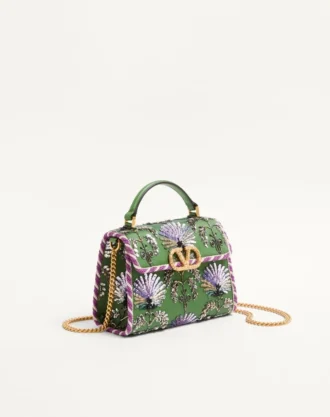Valentino Garavani Mini Vsling Embroidered Handbag With Jewel Logo