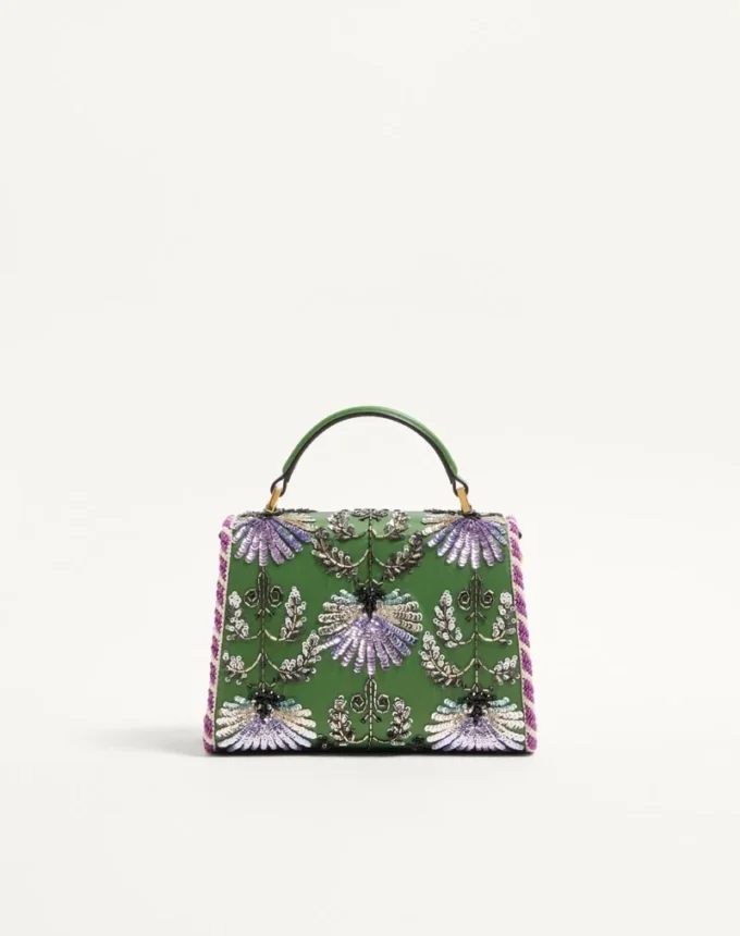 Valentino Garavani Mini Vsling Embroidered Handbag With Jewel Logo