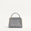 Valentino Garavani Mini Vsling Handbag With Rhinestones And Jewel Logo
