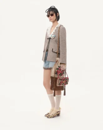 Valentino Garavani Nellcôte Alice Embroidered Bag With Fringes