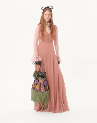 Valentino Garavani Nellcôte Alice Embroidered Bag With Fringes