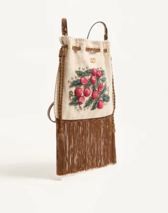 Valentino Garavani Nellcôte Alice Embroidered Bag With Fringes