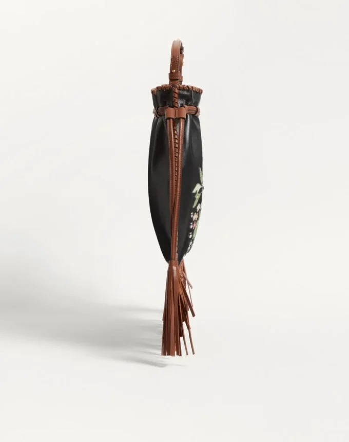 Valentino Garavani Nellcôte Alice Embroidered Bag With Fringes