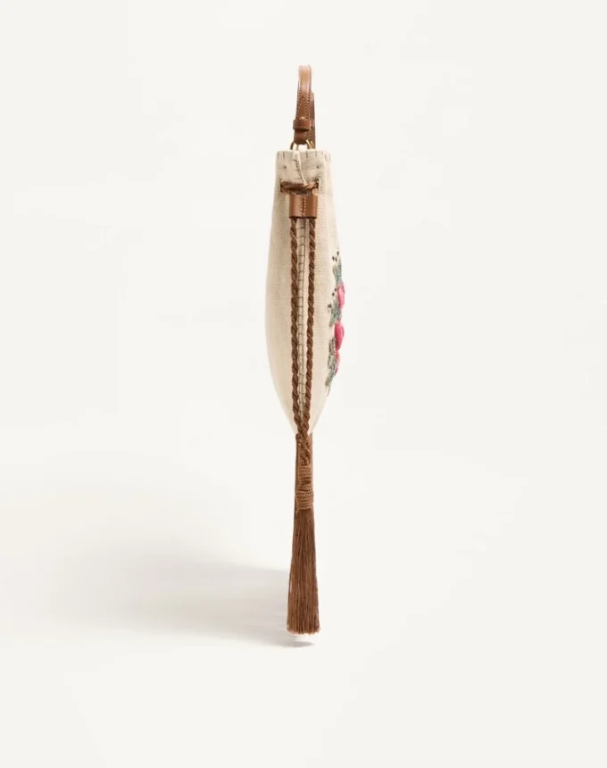 Valentino Garavani Nellcôte Alice Embroidered Bag With Fringes