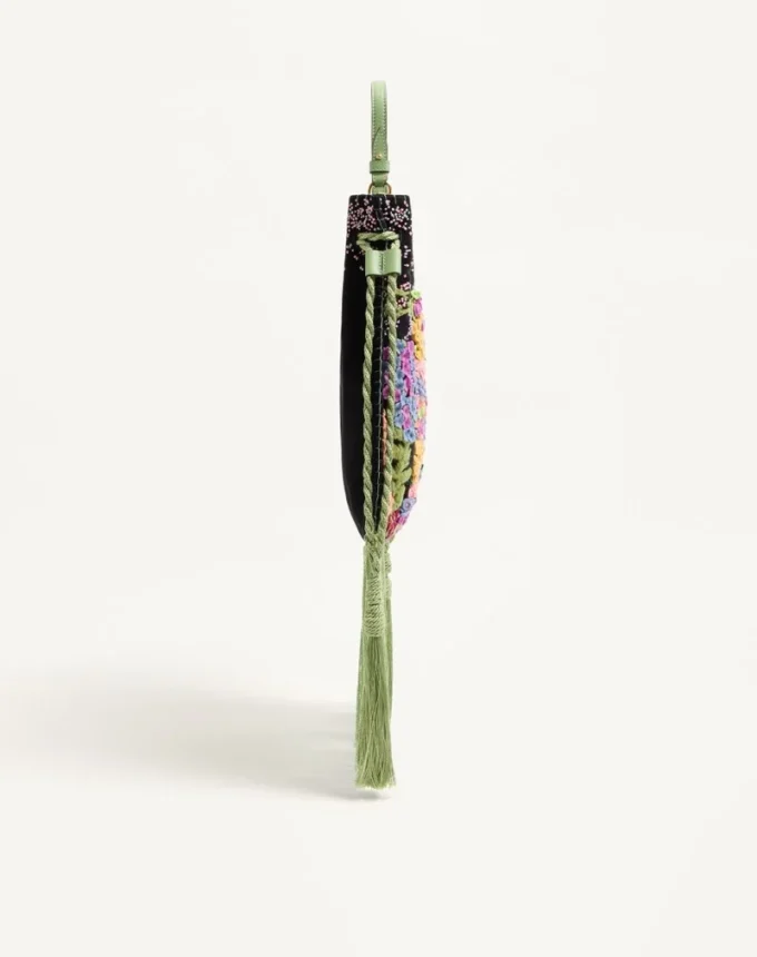 Valentino Garavani Nellcôte Alice Embroidered Bag With Fringes