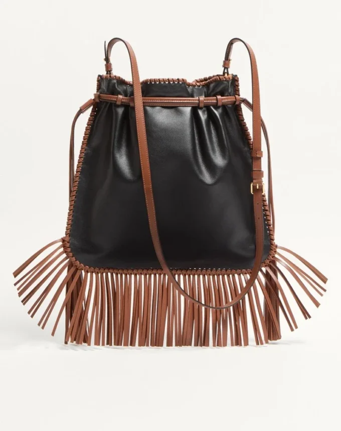 Valentino Garavani Nellcôte Alice Embroidered Bag With Fringes
