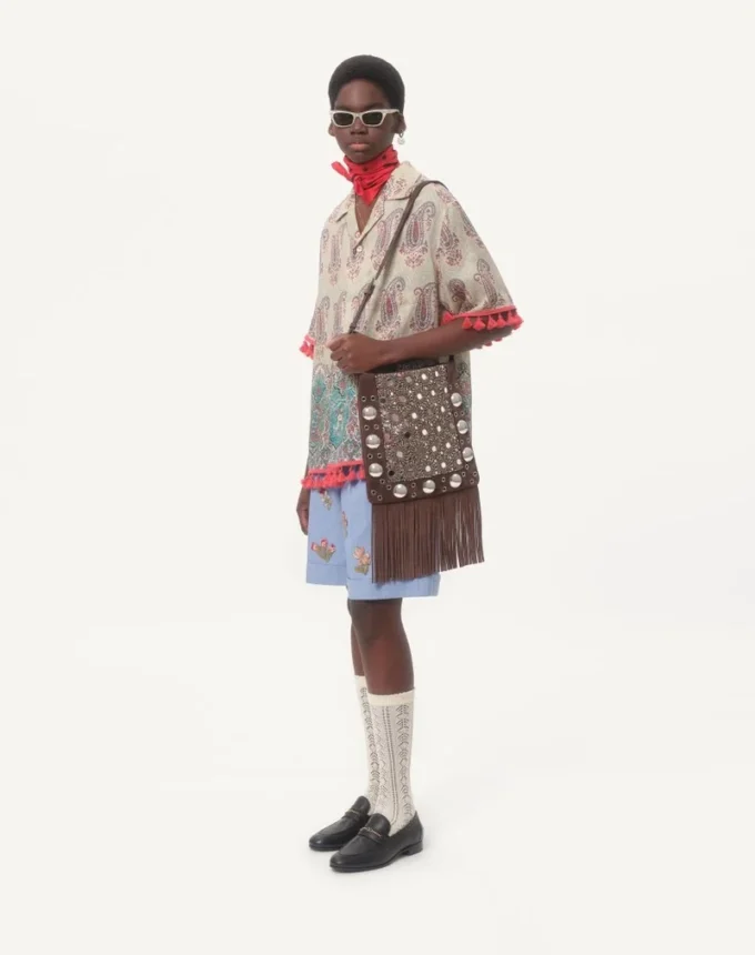 Valentino Garavani Nellcôte Embroidered Shoulder Bag