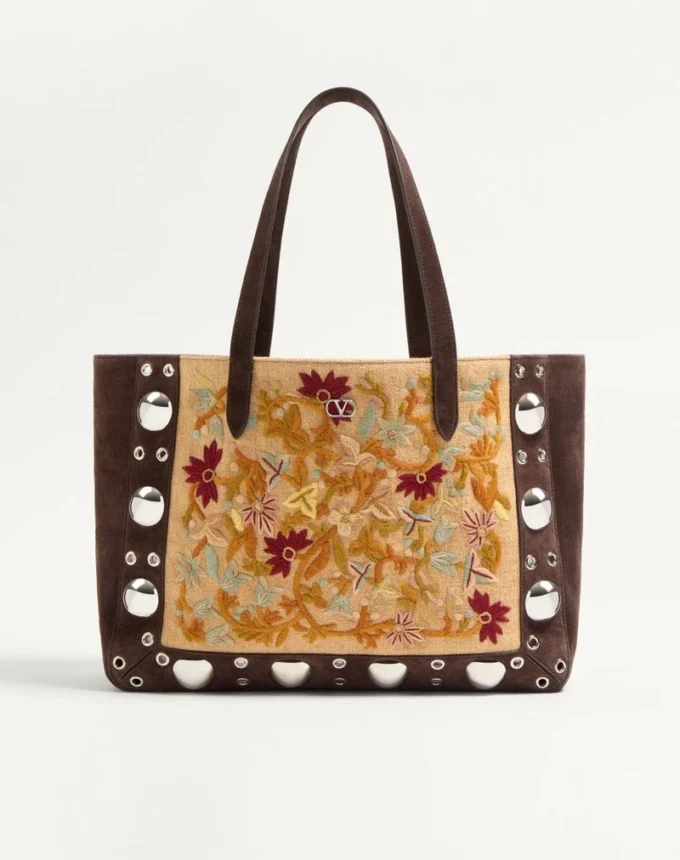 Valentino Garavani Nellcôte Medium Embroidered Shopping Bag