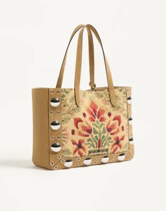 Valentino Garavani Nellcôte Medium Shopping Bag In Jacquard Fabric