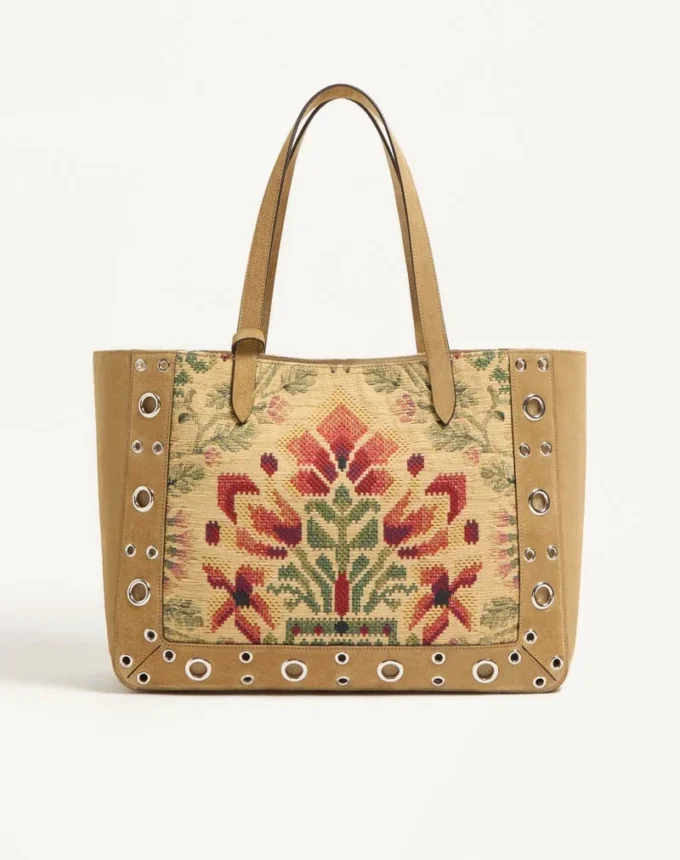 Valentino Garavani Nellcôte Medium Shopping Bag In Jacquard Fabric