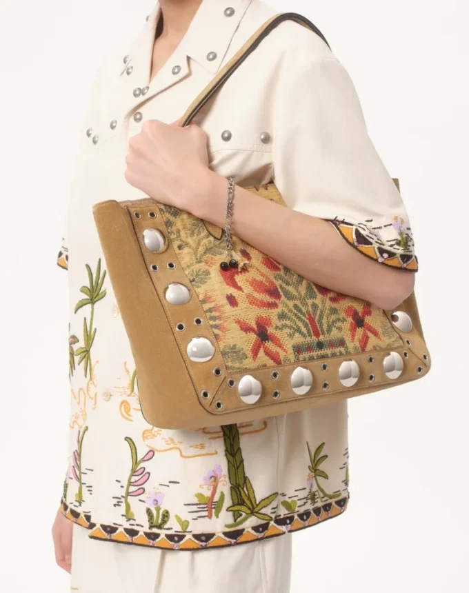 Valentino Garavani Nellcôte Medium Shopping Bag In Jacquard Fabric