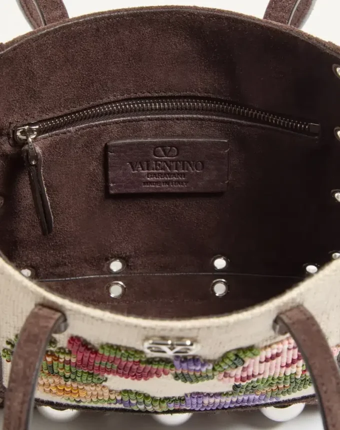 Valentino Garavani Nellcôte Mini Embroidered Shopping Bag